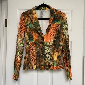NWT Alberto Makali Peacock Buttoned Coat